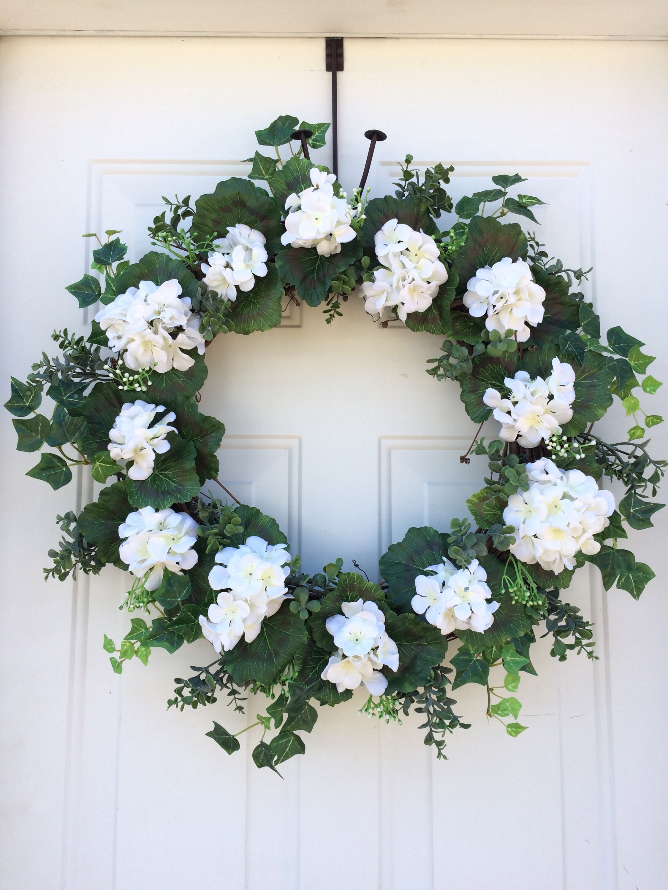 Geranium Wreaths Spring Wreaths For Front Door Summer Etsy