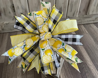 Lemon Bow, Spring Bow For Wreath,Spring Bow For Lantern Bow