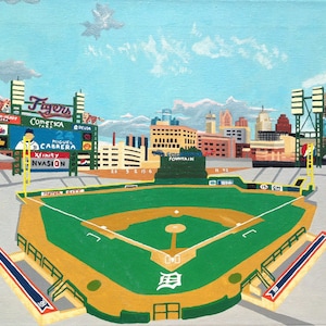 Detroit Tigers Comerica Park Painting (Print)