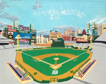 Detroit Tigers Comerica Park Malerei (Druck)