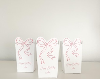 Caixa de pipoca, Caixas de pipoca personalizadas, Caixa de guloseimas, Lembrancinhas para festa infantil, Caixa de pipoca personalizada, Mini caixa de pipoca, Saco de pipoca com laço, Caixa de lembrancinhas com laço