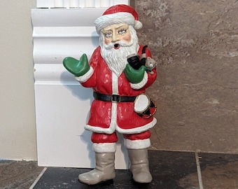 Tasca da muro con Babbo Natale, decorazione da parete, vintage, con movimento musicale attivato