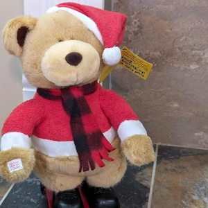 Zoo Tunes Animated Musical Vintage Christmas Plush Teddy