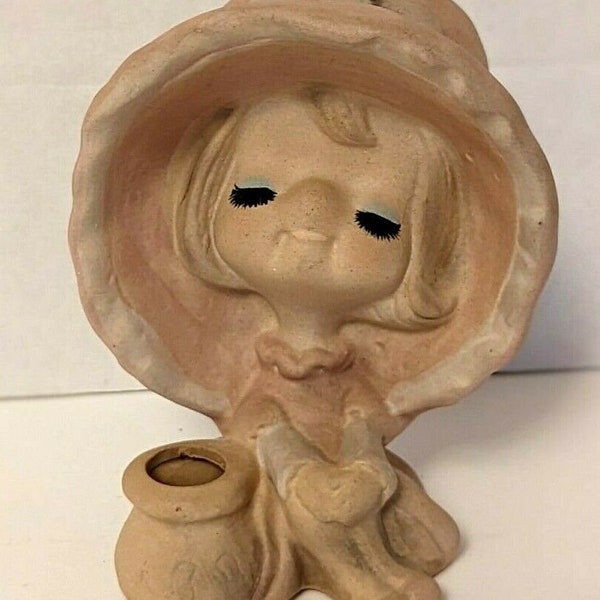 Big Eyed Girl Ceramic Candle Holder Vase Ucci Japan