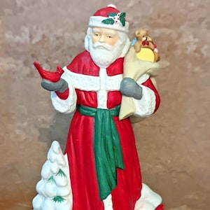 Weihnachtsmann und Kardinäle Vintage Avon 1993 Fine Collectible Figurine