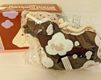 Avon Cow Fabric Pomander Vintage In Box