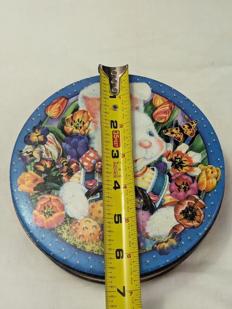 Sadter Rabbit Tin Easter Bunny and Tulips Vintage Round Tin - Etsy