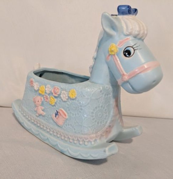 blue rocking horse