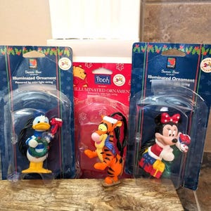 Disney Plastic Blow Mold Santas Melhor enfeite de Natal vintage Lote de 3