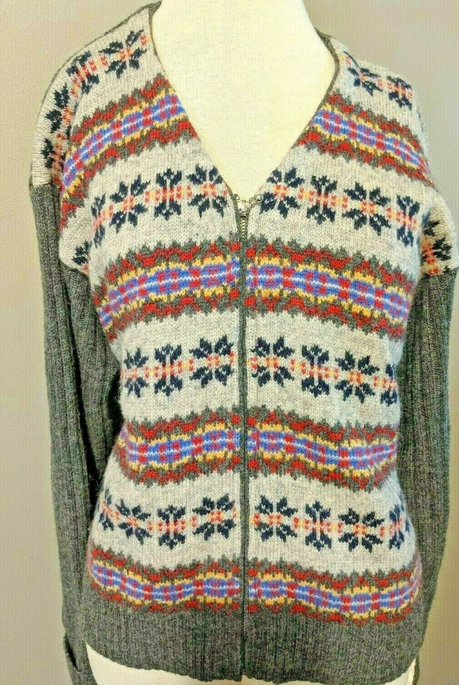 Northern Reflections Wool Cardigan Sweater SZ L - Etsy
