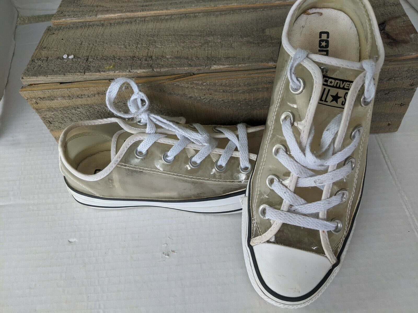 Converse Clear See Through Vinyl Unique Sneakers Womens 6 Mens - Etsy UK