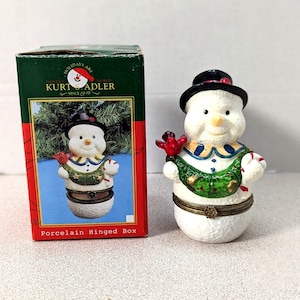 Kurt Adler Vintage Schmuckkästchen Schneemann