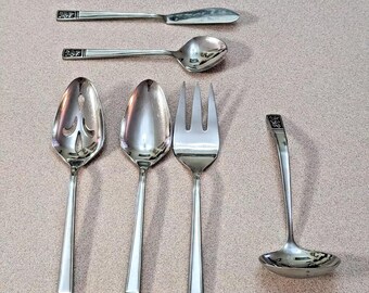 International Deluxe Vintage Rose 6 Piece Serving Set