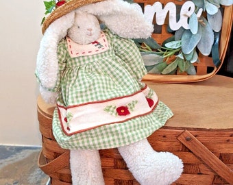 Easter Bunny Shelf Sitter Faux Wool Rag Doll