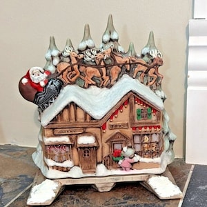 Santa Toy Shop and Bakery Vintage Byron Mold Ceramic House