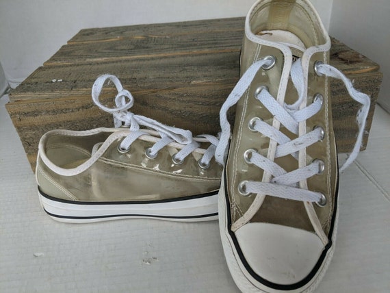 Converse Clear See Through Vinyl Unique Sneakers Womens 6 - Etsy Sweden