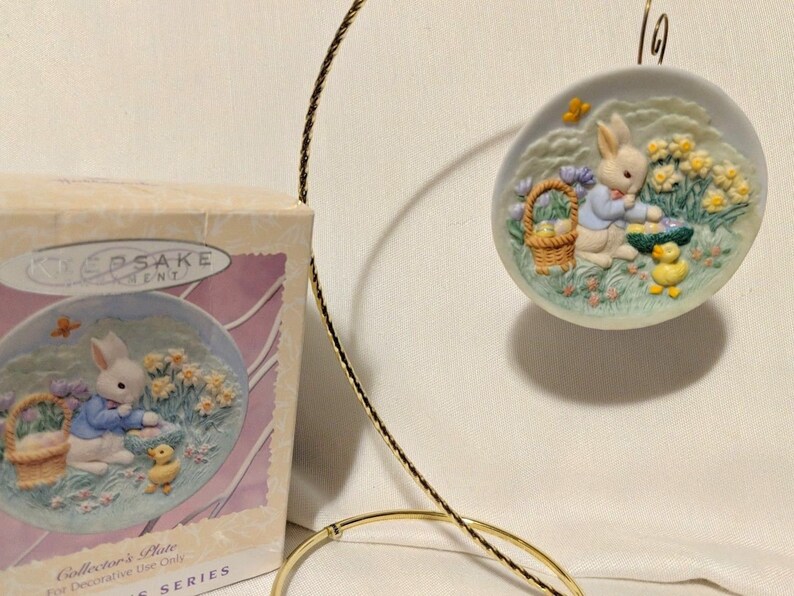 Hallmark Easter Bunny Ornament Collector Plate 1996 Etsy