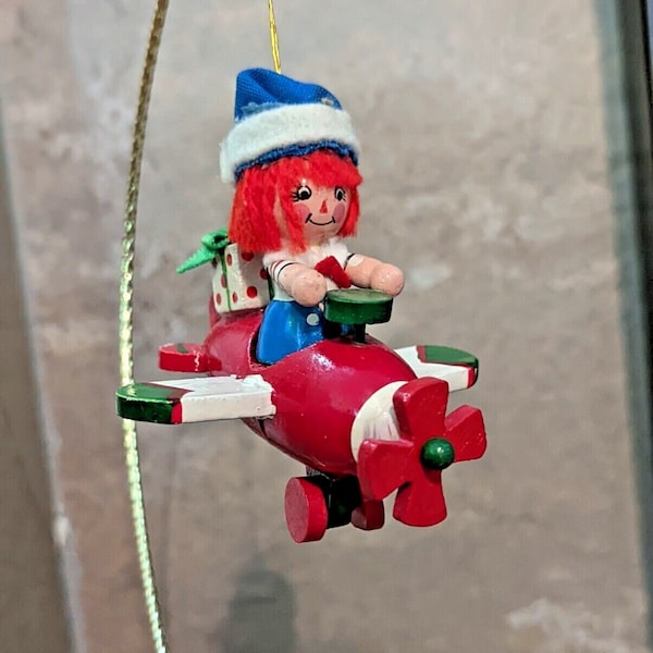 Kurt Adler Raggedy Ann Wood Vintage Ornament Dated 1981