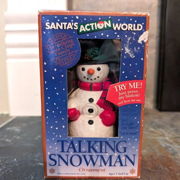 Kurt Adler Talking Snowman Vintage 1995 Talking Christmas Ornament