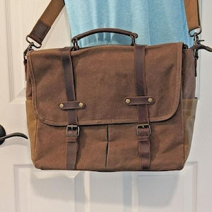 Newhey Waxed Canvas Shoulder Laptop Messenger Bag