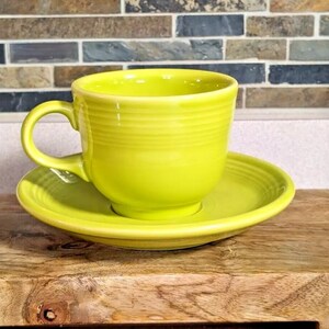 Fiestaware Green Cup And Saucer Vintage Homer Laughlin USA