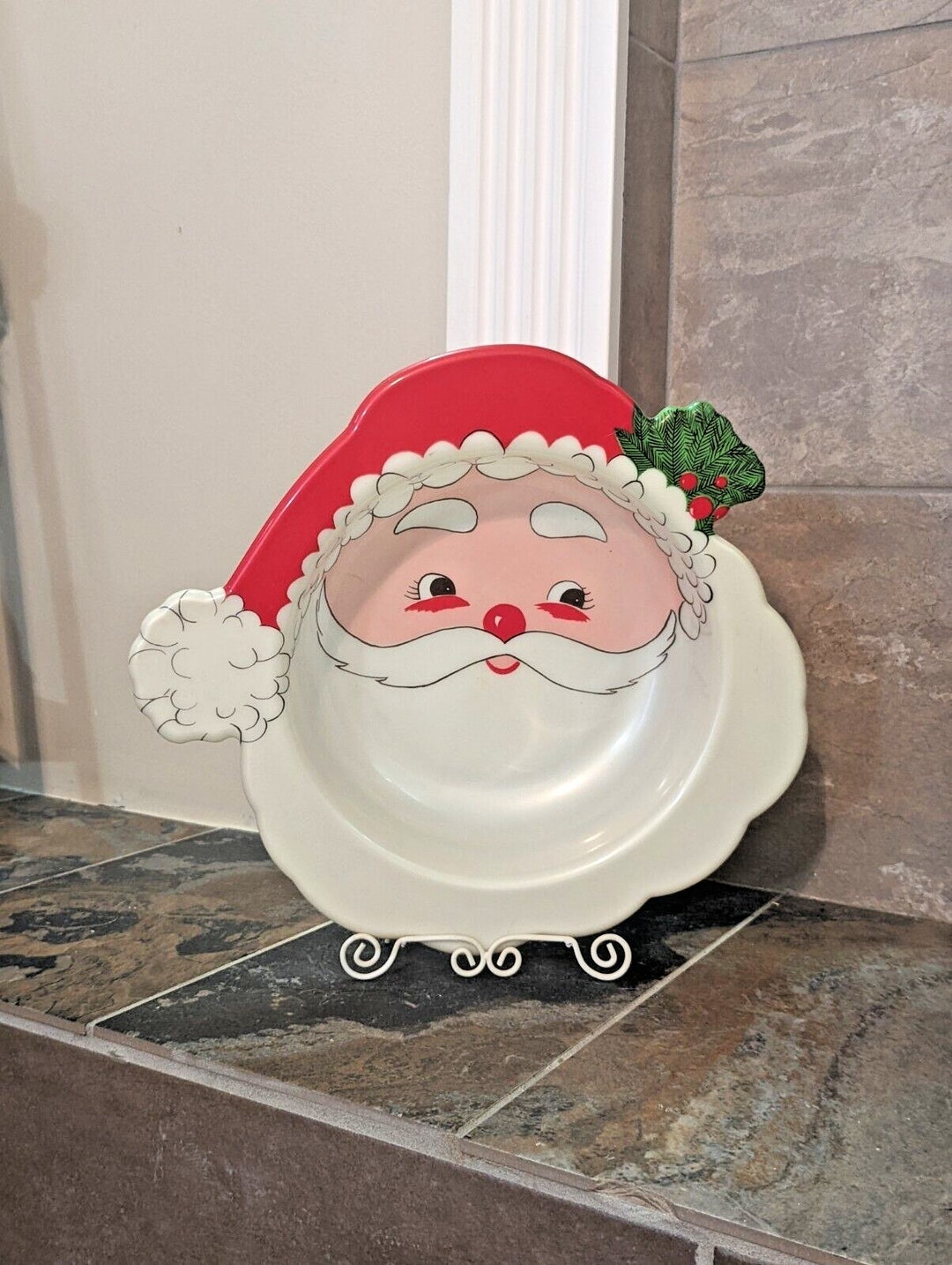 Ulllman Santa Claus Vintage Plastic Serving Bowl Etsy