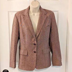 Evan Picone Burgundy Vintage Wool Blazer SZ 12