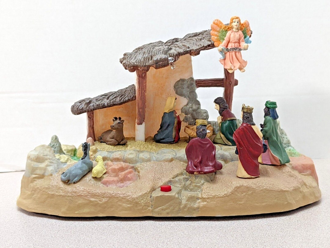 Gemmy Nativity Scene Narrated Birth of Jesus Light and Music Etsy