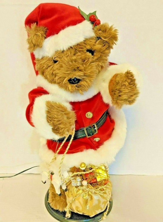 Plush Bears Danburymint Christmas 2022 Dancing Singing Christmas Teddy Santa Bear Seymour Mann | Etsy Ireland