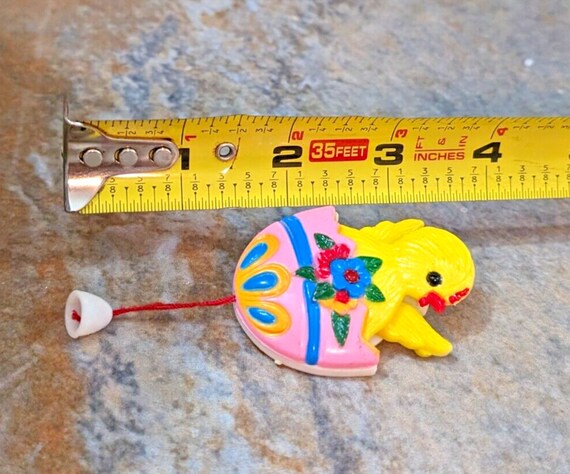 Mechanical Easter Brooch Vintage Pull String Lape… - image 2