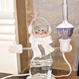 Bubble Light Snowman Christmas Lamp With Box