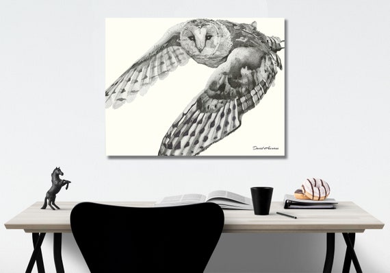 Art Prints Owl Drawing Stippling Pointillism Fine Art Etsy