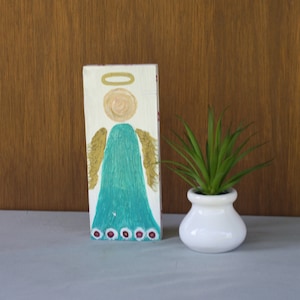 Hand Painted Angel/Wood Block Angel