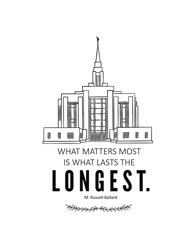 LDS Ogden Temple Print &amp; Quote 8x10, 11x14 Digital Print Instant ...