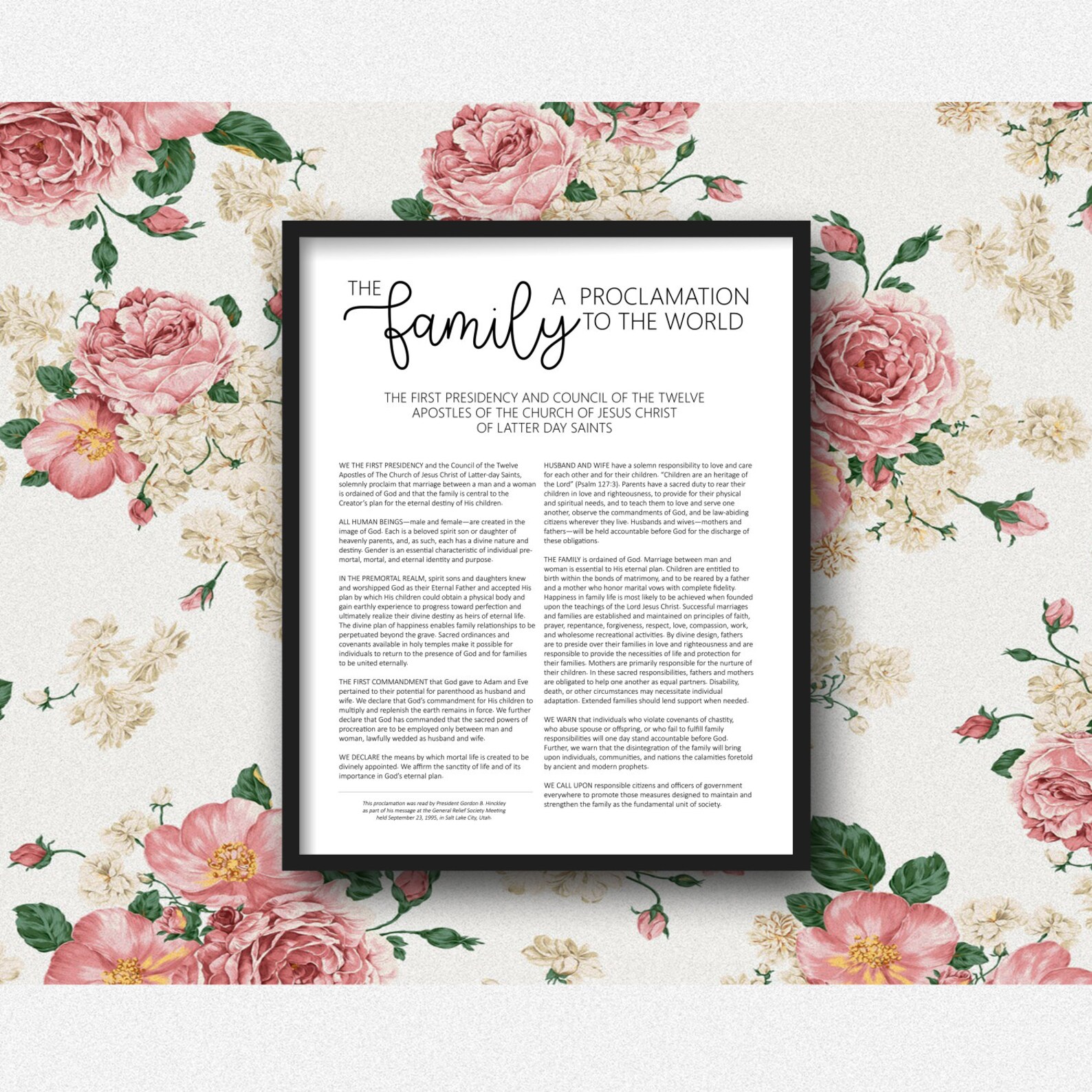 The Family Proclamation | 8x10, 11x14 | Digital Print | Instant ...