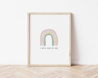 I am a Child of God | Digital Print | Instant Download | 8x10 | Kids, Nursery | Minimalist