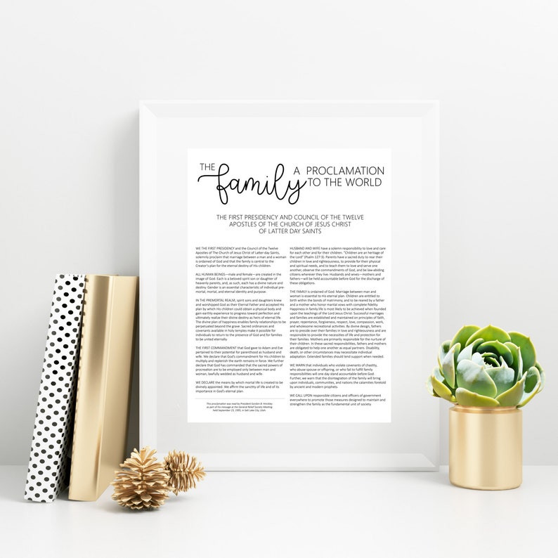 The Family Proclamation 8x10, 11x14 Digital Print Instant Download Inspirational LDS image 1