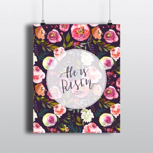 He is Risen | Easter Printable | Jesus Christ | Bible Quote | Instant Digital Print | Wall Art