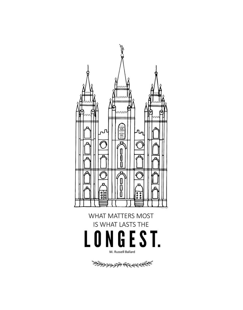 LDS Salt Lake Temple Print &amp; Quote | 5x7, 8x10, 11x14 | Digital Print ...
