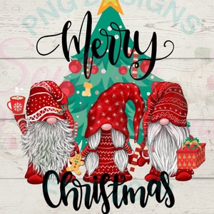 Merry Christmas Gnomes Sublimation PNG File