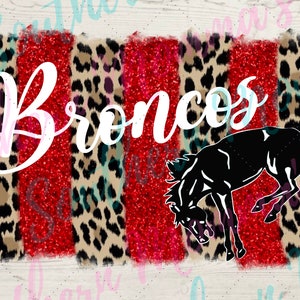 Broncos Leopard Print Brush Stroke Sublimation PNG file