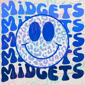Midgets Wavy Ombré Smiley Face Sublimacja PNG Plik Natychmiastowe Pobieranie