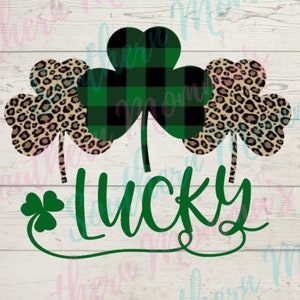 Leopard Print Lucky Clovers Sublimation PNG