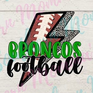 Broncos Fussball Lightening Bolt Sublimation PNG Datei
