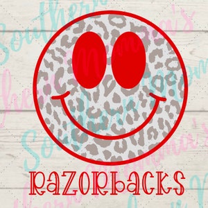 Razorbacks Smiley Face Sublimation PNG File