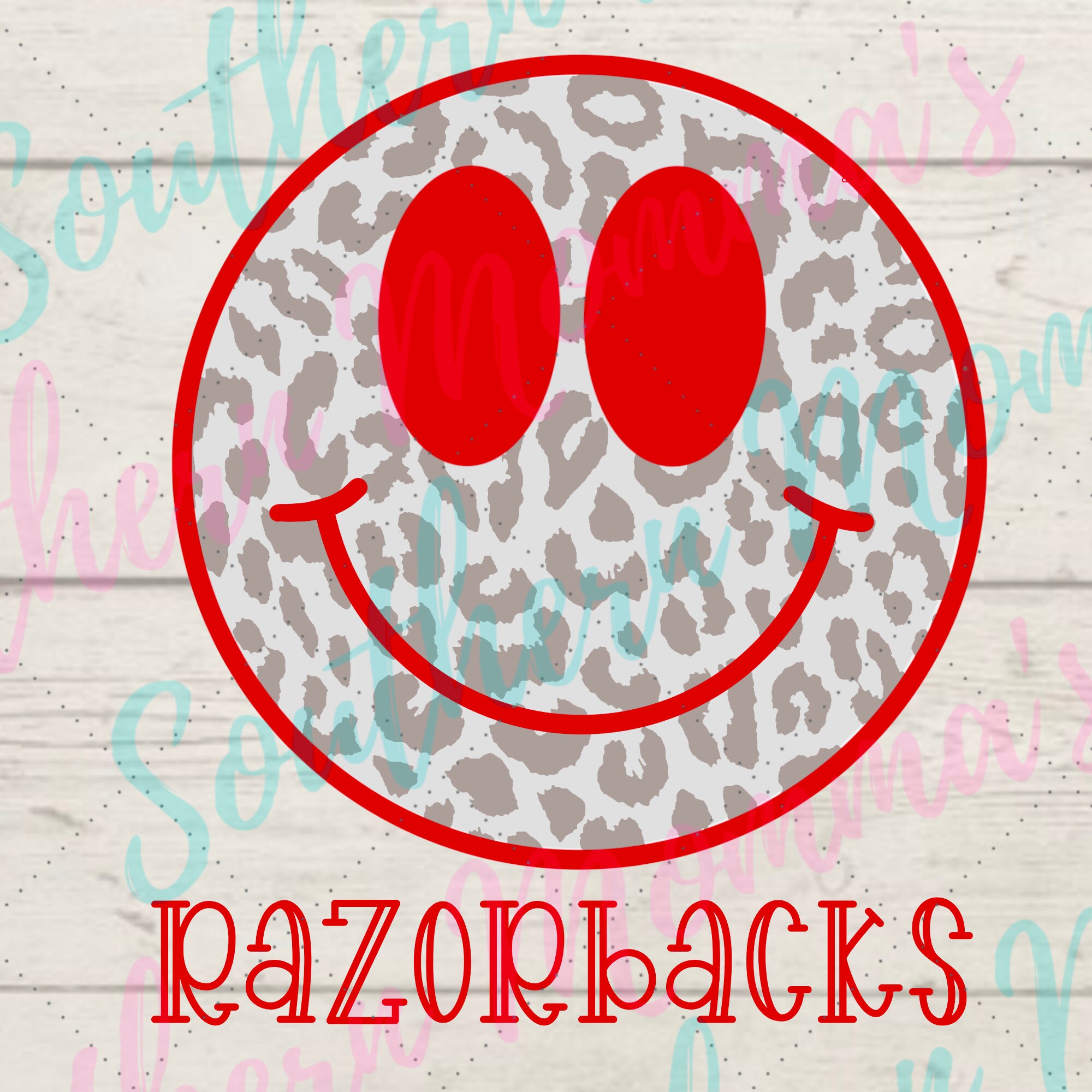 Razorbacks Smiley Face Sublimation PNG File - Etsy