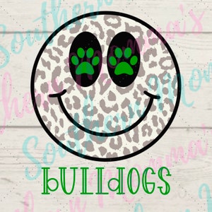 Bulldogs Smiley Face Sublimation PNG File