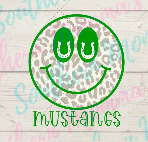 Mustangs Smiley Face Sublimation PNG File - Etsy