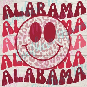 Alabama Falista Ombré Uśmiechnięta Twarz Sublimacja Plik PNG
