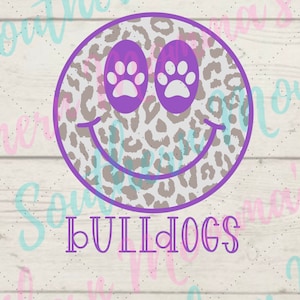 Smiley Face Bulldog Sublimation Fichier PNG